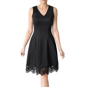 BNWT Donna Ricco Black Scallop Hem Dress 16
